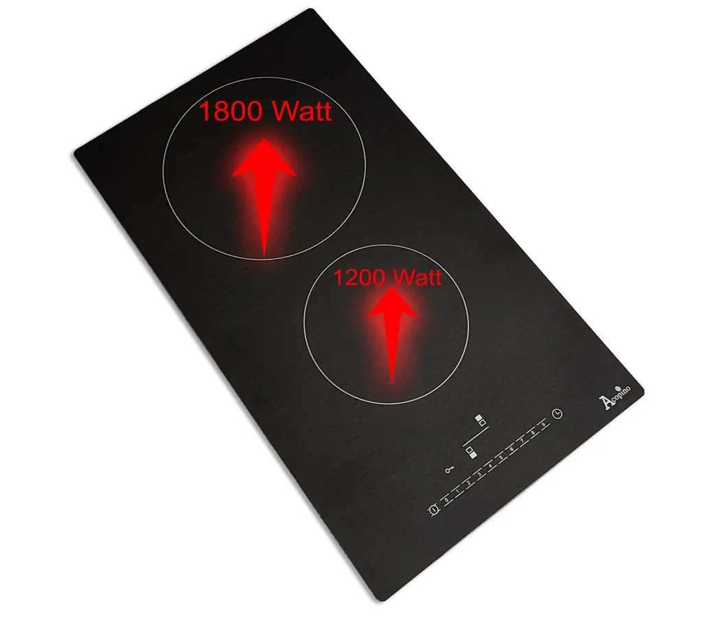 Acopino Glaskeramik Kochfeld Autark Einbaukochfeld KM2 Mit Sensor Touch Control, Zwei Kochzonen – Bild 5