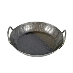 Albert Turk Turk 65930 Servierpfanne Aus Schmiedeeisen, 28 Cm, 2 Griffe, Grau (1 Stück)