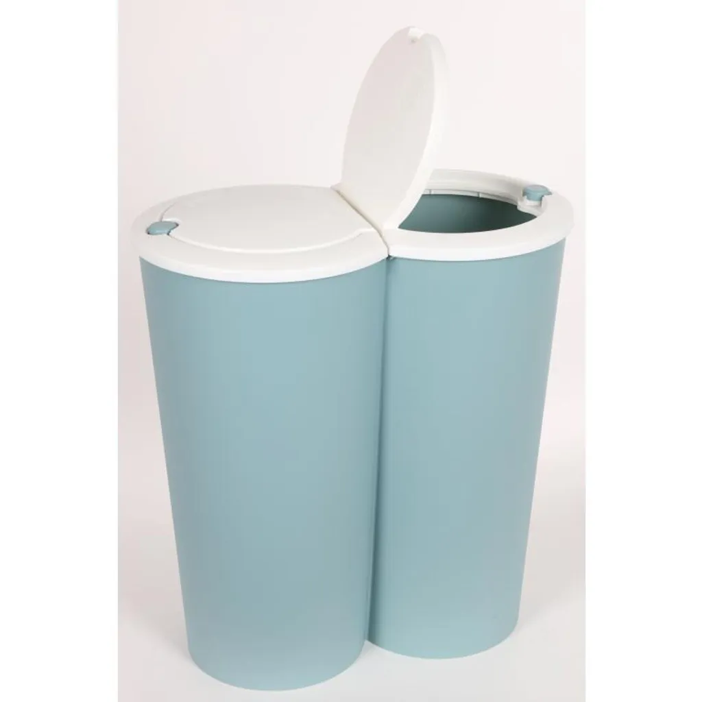 Deuba Mülleimer 50 L Duo 2fach Trennsystem 2x25L Druckknopf-Automatik Küche Abfalleimer Müllbehälter Mülltrennung Büro, Farbe:schwarz - Black - Noir – Bild 23