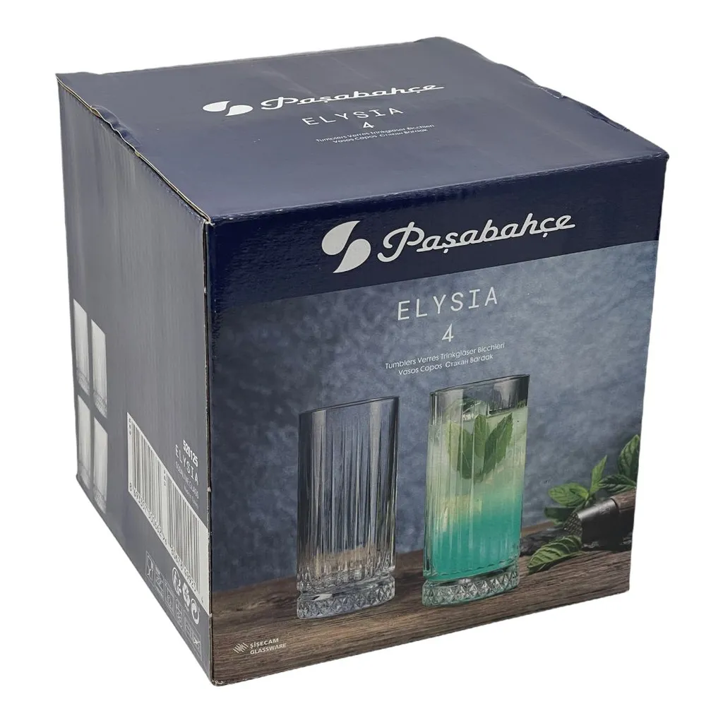 Pasabahce ELYSIA 520125 Wassergläser Lang 280ml 4er Set – Bild 8