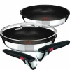Tefal Pfannenset INGENIO PREFERENCE °24/28cm L94092 + Jamie Oliver Gravur Glasdeckel °28cm + 2 Griffe