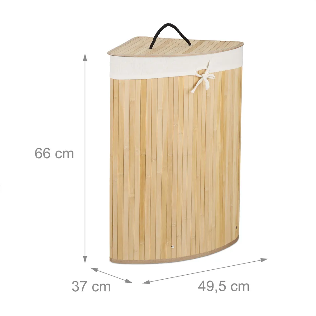 Relaxdays 1 X Eckwäschekorb Faltbar In Natur – Bild 4