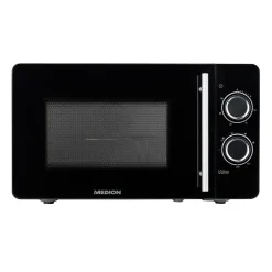 MEDION 2in1 Mikrowelle Mit Grill (20 Liter, 700 Watt, 800 Watt Grill, 5 Leistungsstufen, 3 Kombi-Stufen, Auftaufunktion, MD10495) Schwarz / Silber