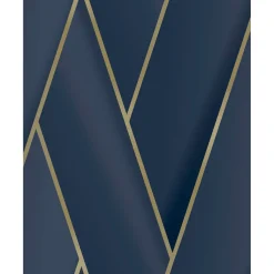 DUTCH WALLCOVERINGS Tapete Geometric Blau Und Golden
