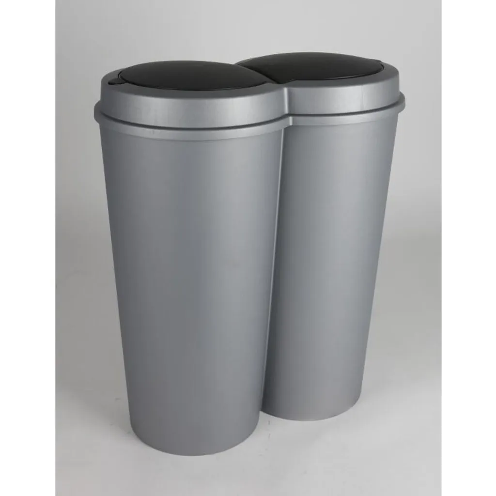 Deuba Mülleimer 50 L Duo 2fach Trennsystem 2x25L Druckknopf-Automatik Küche Abfalleimer Müllbehälter Mülltrennung Büro, Farbe:schwarz - Black - Noir – Bild 17