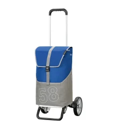 Andersen Shopper Alu Star Höhenverstellbar Mit Rad Ø 20 Cm Und 46 Liter Tasche Filip Blau Mit Kühlfach