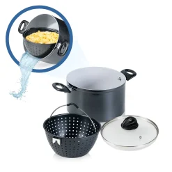 Genius Cerafit Magic Pot Topf Mit Siebeinsatz Kochtopf Ø 24 Cm Set 3-tlg; A24662