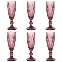 Büttner - Art Of Living Gläser-Set (6 Tlg.) Sektglas - Vintage Look - 150ml - Violett