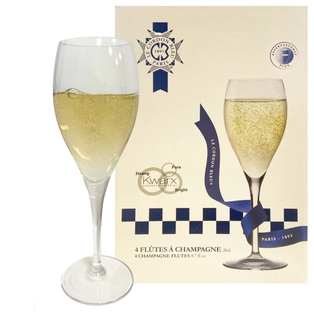 Le Cordon Bleu 4er Set Champagnergläser Kwarx-Glas Sektgläser Flûtes Flöten 26cl – Bild 4