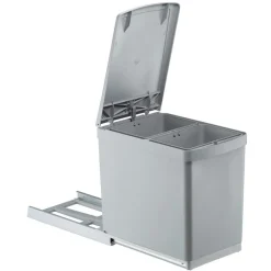 Wesco Basic-2 Abfalleimer 2 X 7,5L Vollauszug 30-er Küchenschrank Mülleimer 40637