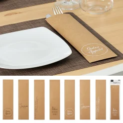 Geschenkestadl 64 Stück Bestecktüte Papier Mit Spruch Besteckhalter Papiertüte