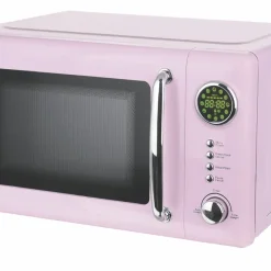 Epig Retro Classico Mikrowelle - Mikrowellenofen - Retro-Design - Metall-Gehäuse - 20 Liter Garraum - 700 Watt Mikrowellenleistung - Timer - 5 Leistungsstufen, Pink Rosa