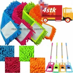 F-Beast 4 Stück Microfaser Wischmopp-Köpfe Refill Ersatz Tuch Staub Reinigungs Pad Waschbar Mikrofaser-Mopp-Pads