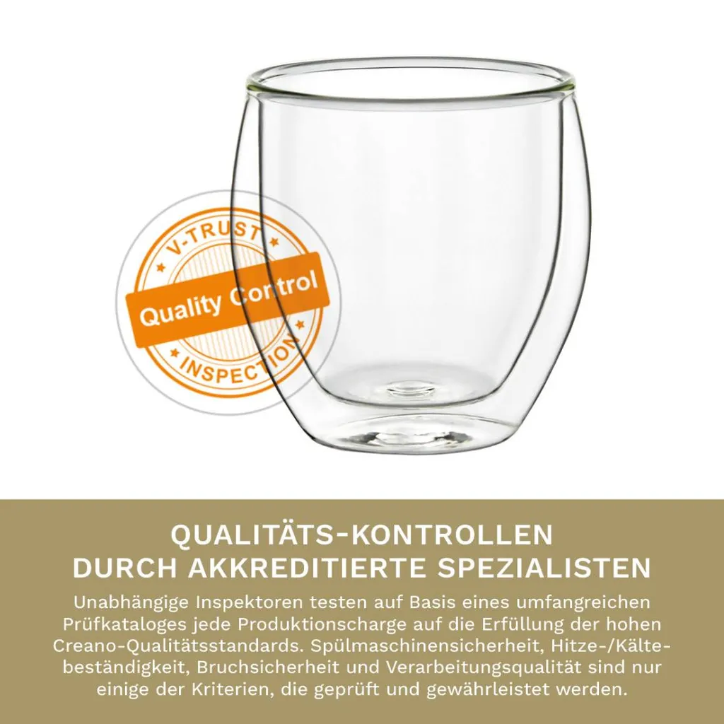 Creano Doppelwandige Espresso-Gläser, 4er-Set 100ml Thermo-Gläser Mit Schwebe-Effekt – Bild 4
