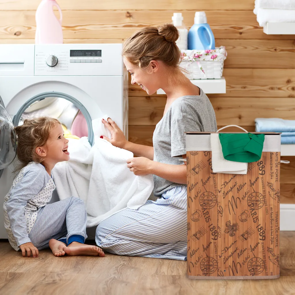 Relaxdays Wäschekorb Bambus Faltbar – Bild 3