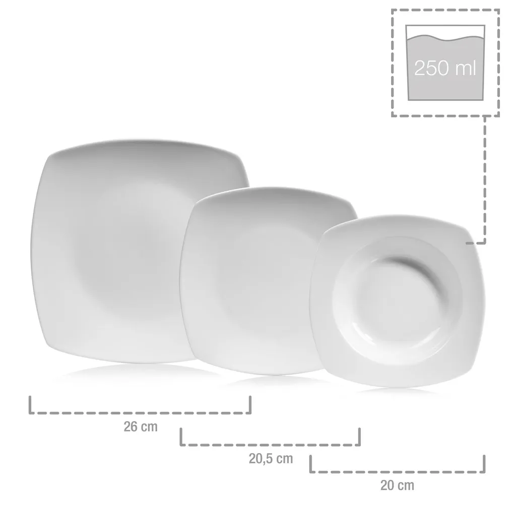 Sänger SÄNGER Porzellan Geschirrset Markant, Tafelservice 18 Teilig Für 6 Personen – Bild 5