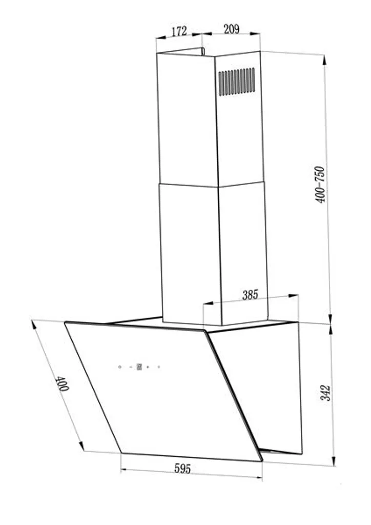 Dunstabzugshaube / Schräghaube Respekta CH 24060 WA 60cm Weiß – Bild 2