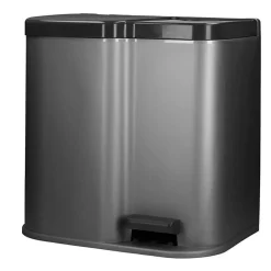 Curver Duo Tretmülleimer Deco 15L Mit 6L Inneneimern Hellgrau