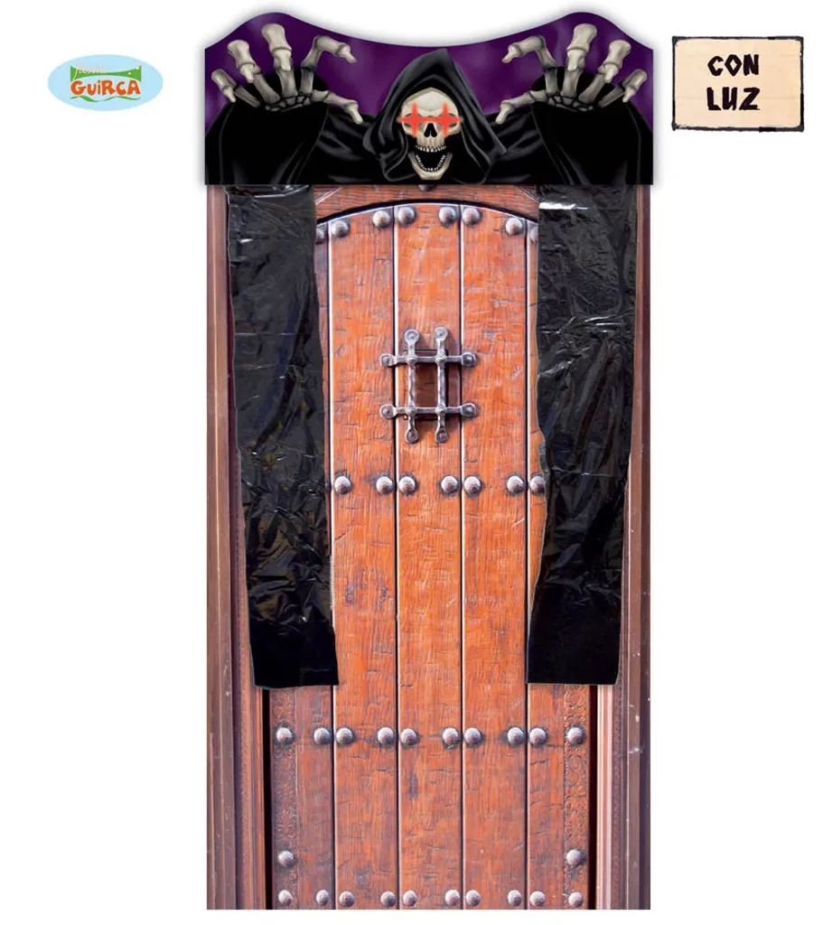 Fiestas Guirca Skelett Vorhang Mit Licht Halloween Deko 180 X 80 Cm