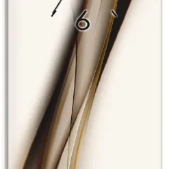 ARTland Glas Wanduhr Quarzuhr - Schwarzer Zeiger Welle Größe: 20x60 Cm