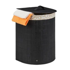 Relaxdays Wäschekorb Bambus