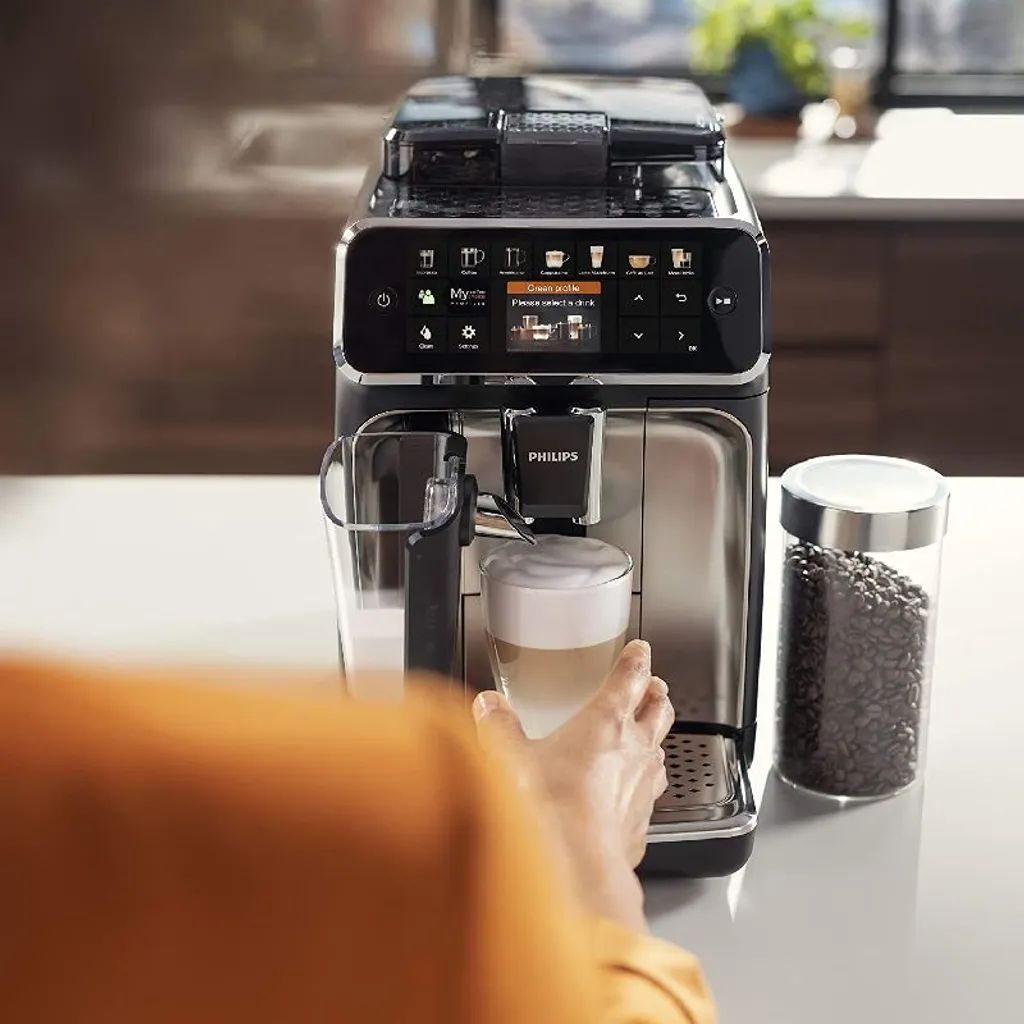 Rubies Does Not Apply Philips Series 5400 Kaffeevollautomat – Lattego Milchsystem, 12 Kaffeespezialitäten, Intuitives Display, 4 Benutzerprofile, Chrom (EP5447/90), Chrom / Einzigartig – Bild 5