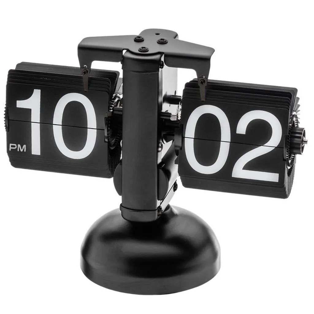 Hikeren Flip Digitale Uhr Kleine Skala Tisch Uhr Retro Flip Uhr Edelstahl Flip Interne Getriebe Betrieben Quarz Uhr Home Decor