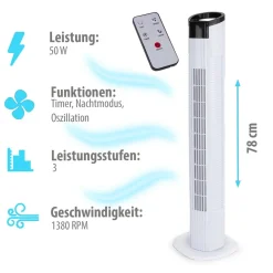 Grafner® Turmventilator Mit Fernbedienung Und Schwenkfunktion