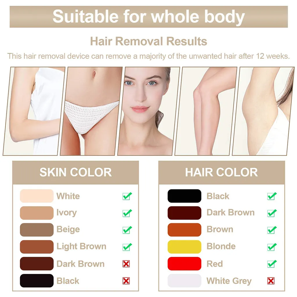 Mmgoqqt Laser Haarentfernungsgerät Für Frauen Und Männer Permanent Mit Eiskühlfunktion IPL Haarentfernung Zu Hause Upgraded Auf 999.999 Blitze Für Gesicht Achseln Beine Arme Bikini Linie,White – Bild 9