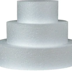 Styroportorte Set Rund Dreistöckig, H:15cm, 1 Set, 10-20cm, Weiß Möbius Creativ GmbH