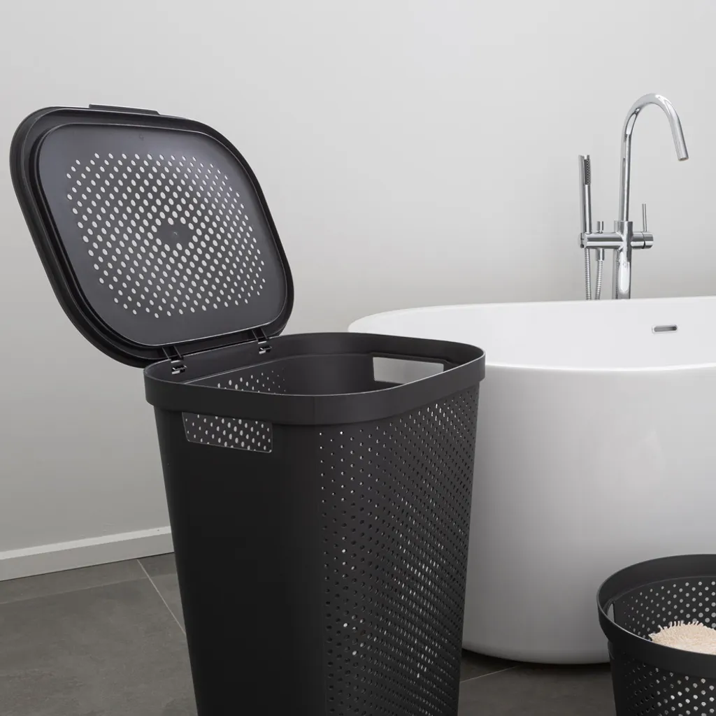 CURVER Wäschekiste 60L Infinity Dots - Recycelter Kunststoff - Grau – Bild 5