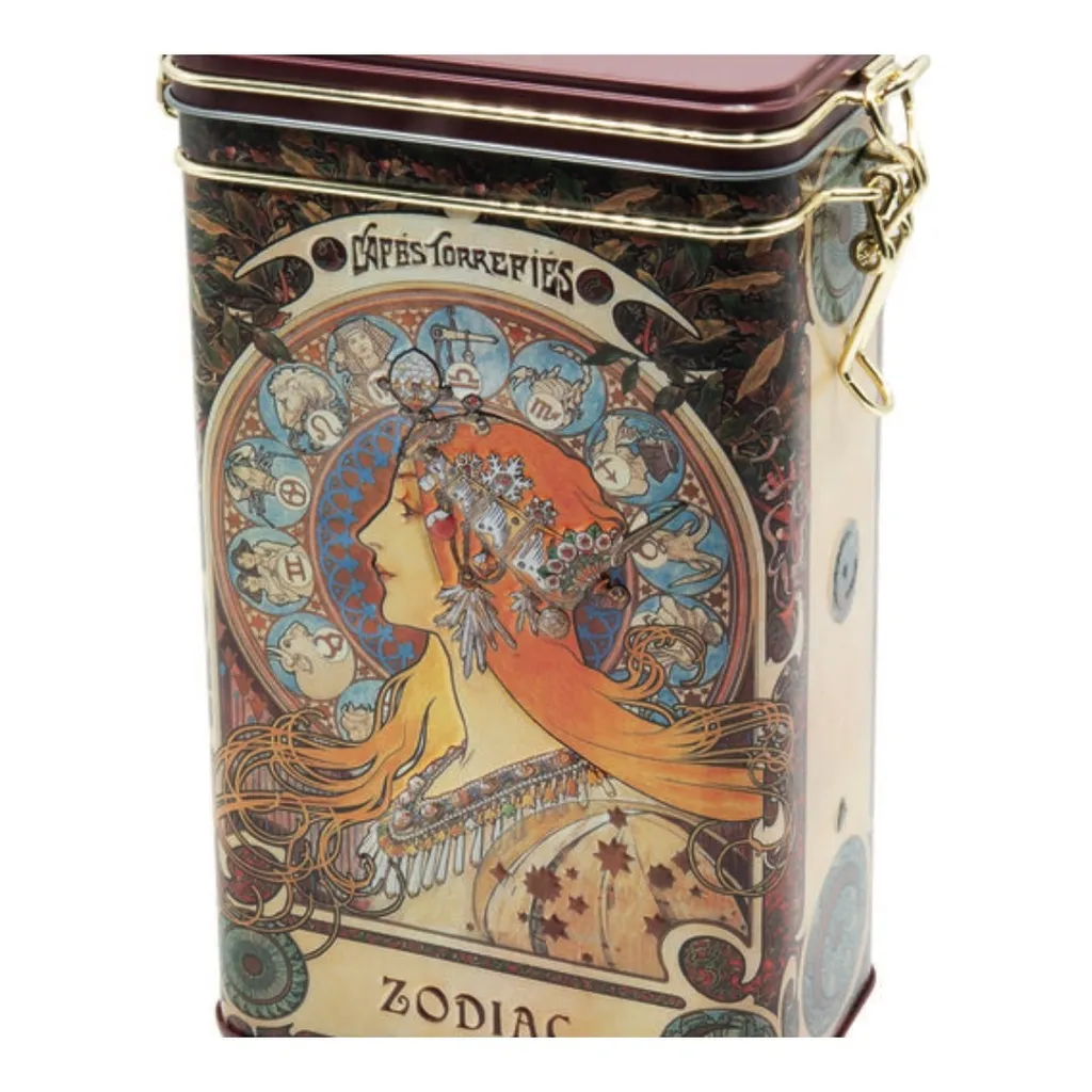Vorratsdose Von Fridolin - Kaffeedose, Teedose - Geprägt Und Aufwendig Lackiert - Künstler: Art Nouveau, Motiv: Zodiac - Maße: (B/H/T) Ca. 11 × 18 × 7,4 Cm Volumen Ca. 1,5L
