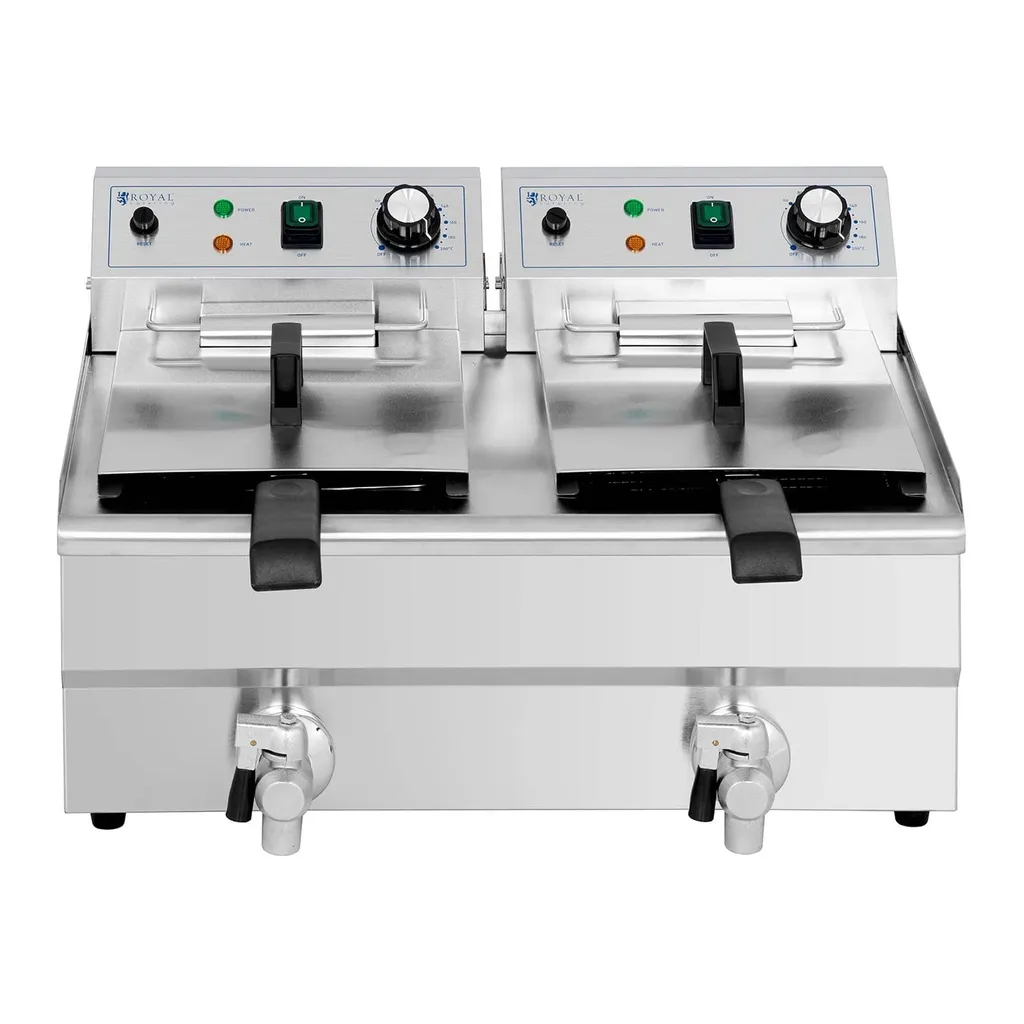 Royal-catering Friteuse Edelstahl Doppel Fritteuse Fritöse Elektro 2 X 11 L Gastronomie 6000 W – Bild 8