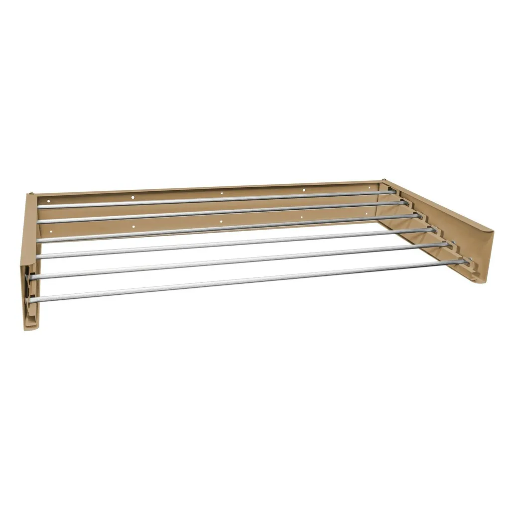 Compar Wandwäschetrockner Aus Metall, BHT 100x13x3 Cm, Offene Tiefe 50 Cm, 4 Kg Cappuccino