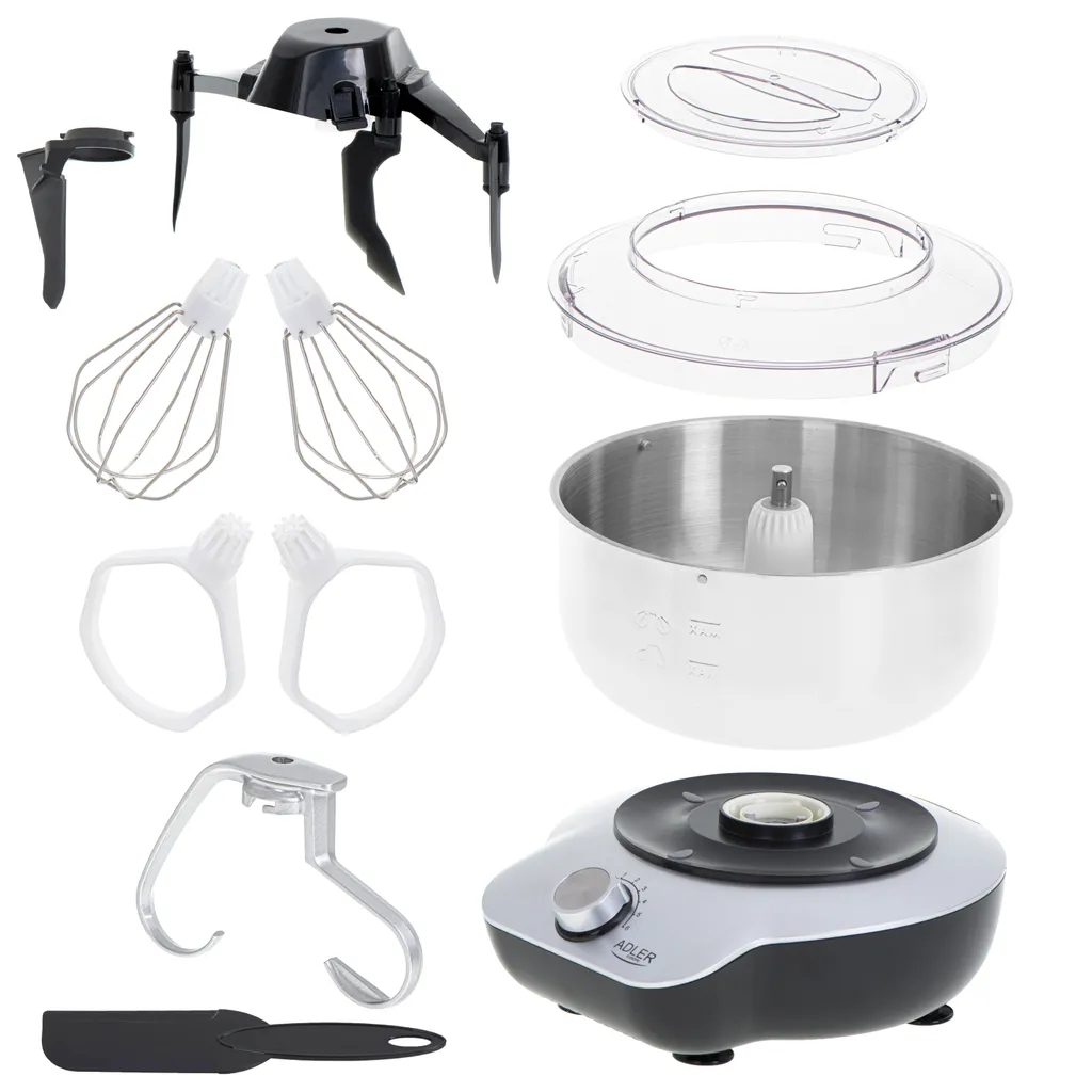 Adler AD 4222 KÃ1/4chenmaschine, Kunststoffgehäuse, 1200 Watt, 5 L Behälter, 7 Geschwindigkeiten – Bild 8