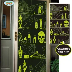 Fiestas Guirca Halloween Tür Aufkleber Motiv: Labor Regal Ca. 75 X 150 Cm