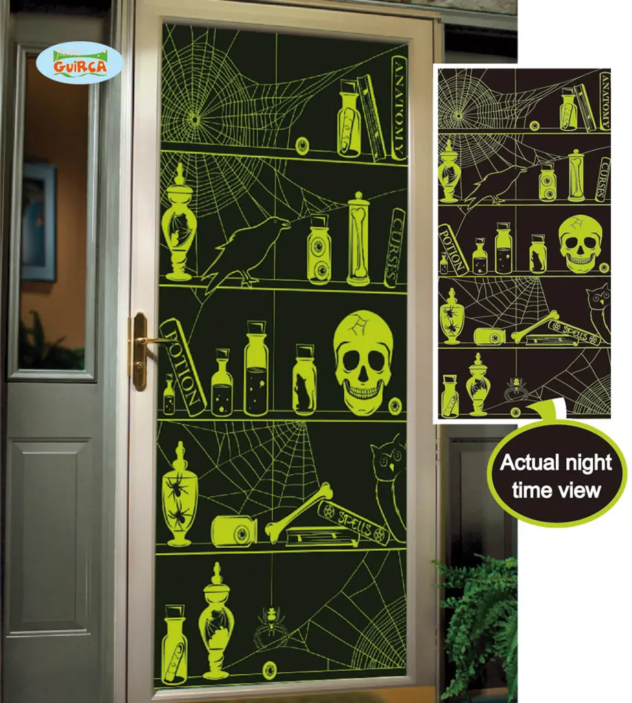 Fiestas Guirca Halloween Tür Aufkleber Motiv: Labor Regal Ca. 75 X 150 Cm