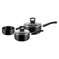 Tefal Signature 3er Set Kochtopf Soßentöpfe Mit Glasdeckel Ø 16/18 Cm & Milchtopf Ø 14 Cm Suppentopf Stieltopf Geeignet Für Alle Kochfelder Außer Induktion