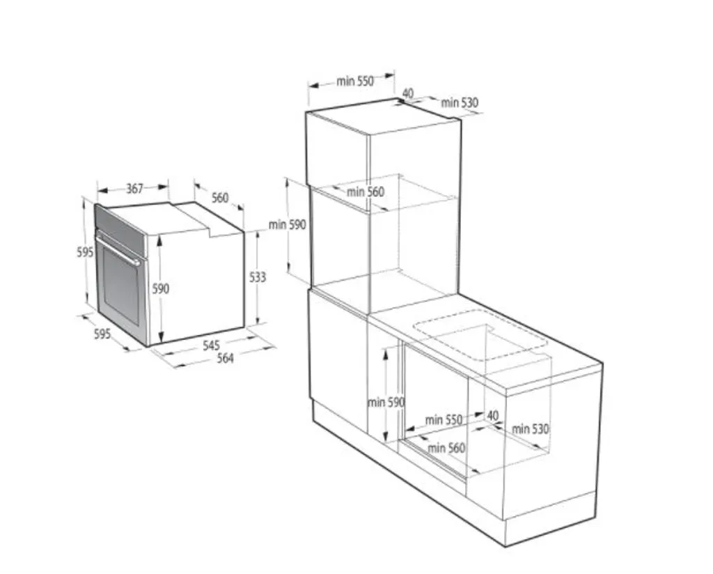 Gorenje BOS 6737 E13X Einbau-Backofen / 77 Liter/Heißluft/ExtraSteam/GentleClose & Open/EcoClean/Air Fry/PizzaMode/PerfectGrill/Teleskopauszüge/Inox-Look, Grau
