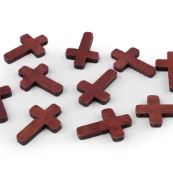 Stoklasa 10 Holzkreuze 23x33mm Holz Fädeln