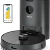 AIRROBO Saugroboter T10+ Saugroboter Mit Wischfunktion WLAN Staubsauger Roboter Mit Automatischer Absaugstation, Laser Navigation, Alexa-App-Steue Rung, 250Min Laufzeit, 2700Pa Saugkraft Für Tierhaare, Mit Beutel, 360° Kollisionsschutz - 23 Sätze Von Sensoren, Fall-Prävention -4 Sätze Von, Nidec Bürstenloser Motor, Niedriger Geräuschpegel - 62 DB (A), Großer Staubsaugerbehälter - 300ml
