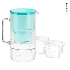 Glas Wasserfilter Wessper Mint Mit 4x Filterkartuschen KANNE & WASSERFILTER