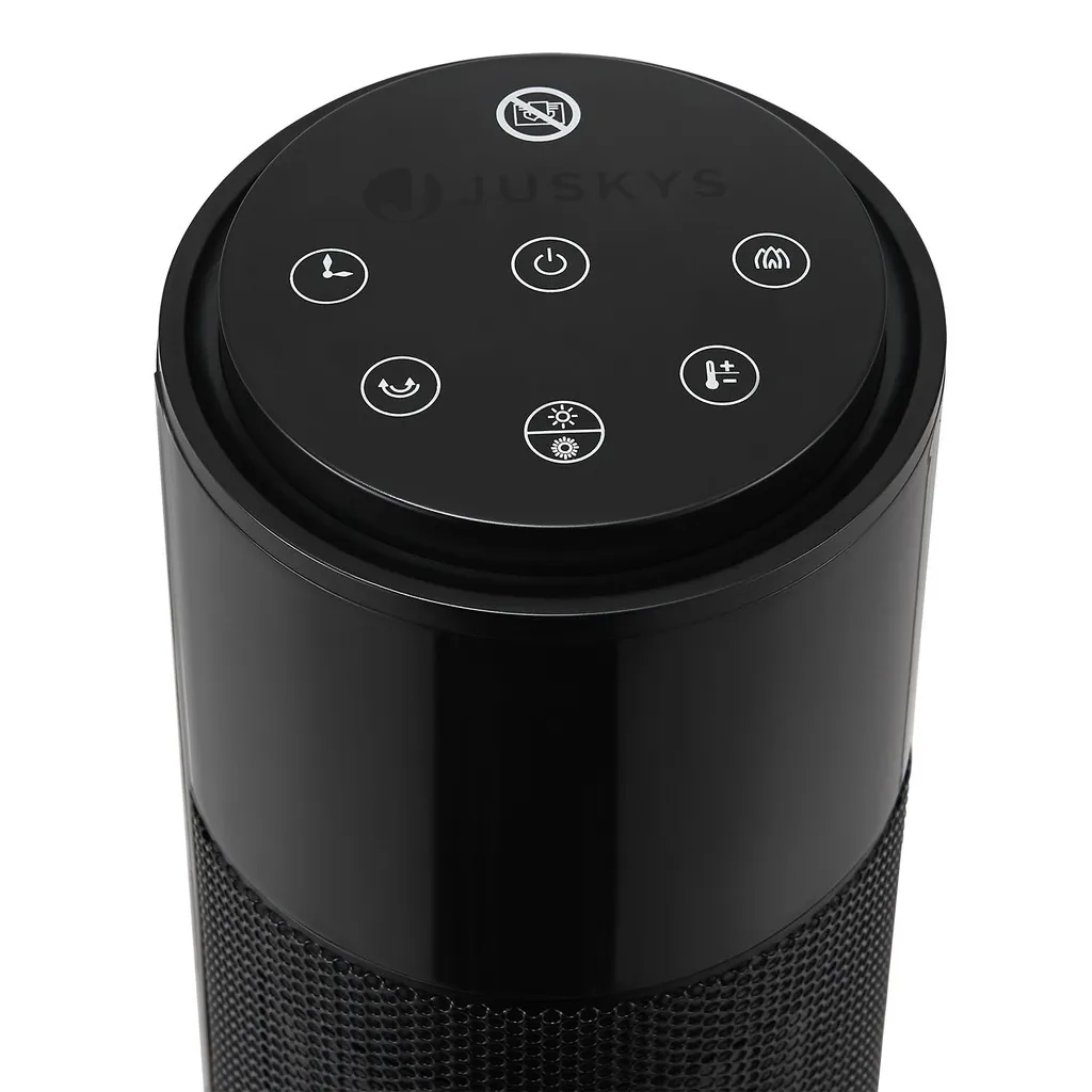Juskys Turm-Keramik-Heizer – Elektrischer Heizlüfter Mit LCD Display & Fernbedienung, 1000 / 2000W, Kamineffekt, Timer, Oszillation & Umkippschutz – Bild 8