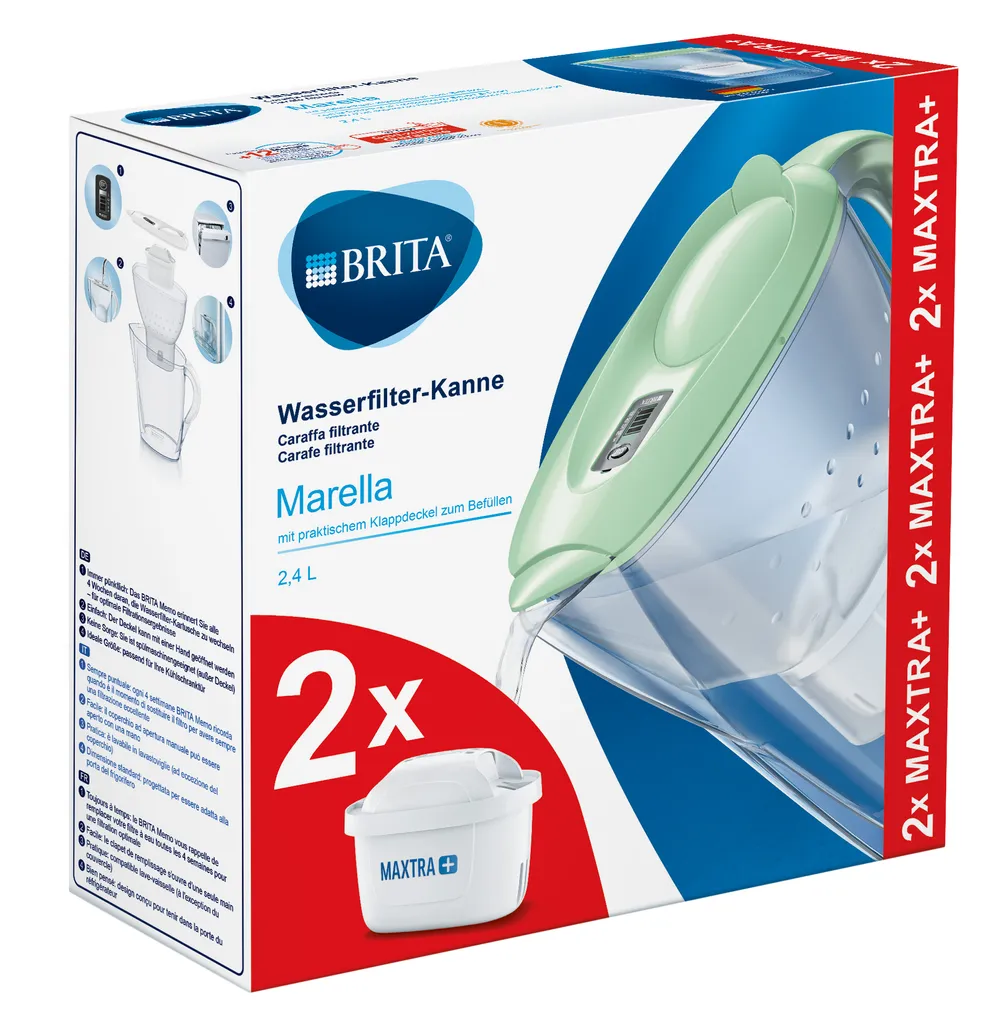Brita Wasserfilter-Kanne Marella Hellgrün Inkl. 2 MAXTRA+ – Bild 2