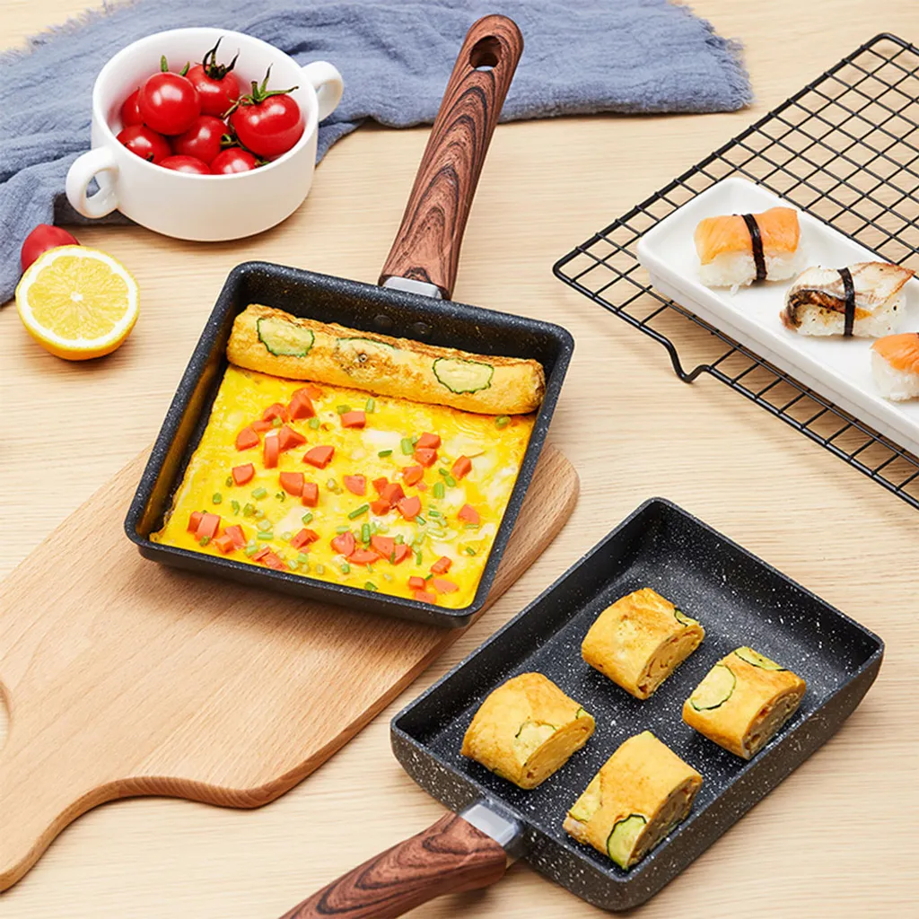 Mmgoqqt All-in-One-Pfannen – Induktions- Und Spülmaschinenfest – Kleine Pfannen – Omelettpfannen – Tamagoyaki-Pfannen – Tamago-Pfannen – Quadratische Pfannen – Sushi-Pfannen – Bild 5