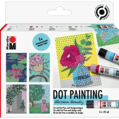 Marabu Punktfarbe Dot Pen Set "Blossom Beauty" 4 X 25 Ml
