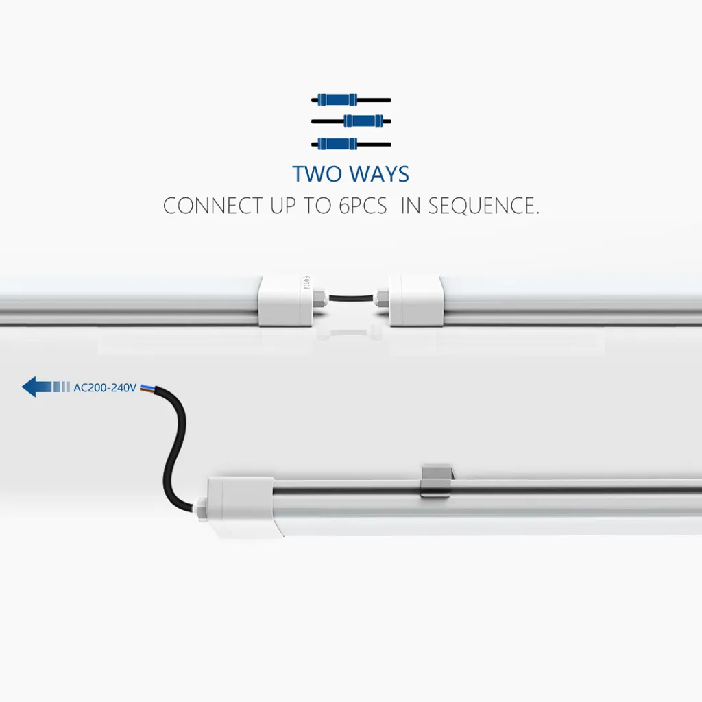 Anten LED Feuchtraumleuchte, 120CM 36W Wannenleuchte 4000k Neutralweiß, 3300Lumen Deckenleucht Wasserfest IP65 – Bild 8
