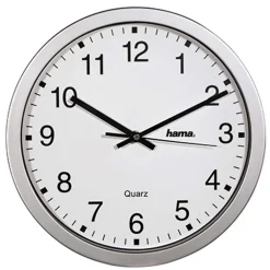 Hama Wanduhr CWA100 00186411 30cm Rund Analog Silber +Batterien