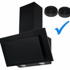 PKM Umluftset KH-MSH-60B Dunstabzugshaube Schwarz 60cm Schräghaube Umluft