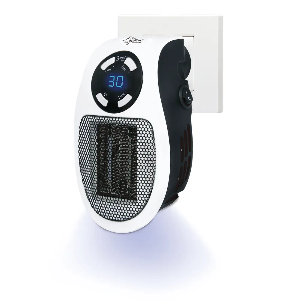 SUNTEC PTC Heizlüfter Steckdosen-Heizung Plug-in - Mit Thermostat, Timer, 500 Watt | 2 Ventilationsstufen, Elektrische Heizlüftung | Räume Bis 13 M² | Perfekt Für Schlafzimmer, Büro, Wohnung – Bild 6